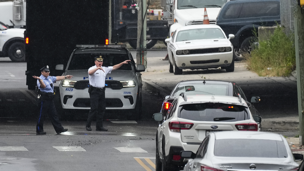 Philadelphia police direct traffic