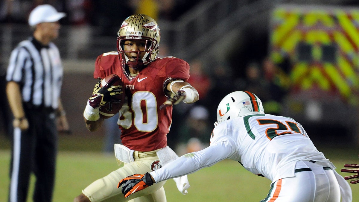 Ray Lewis III during a Miami Hurricanes football game