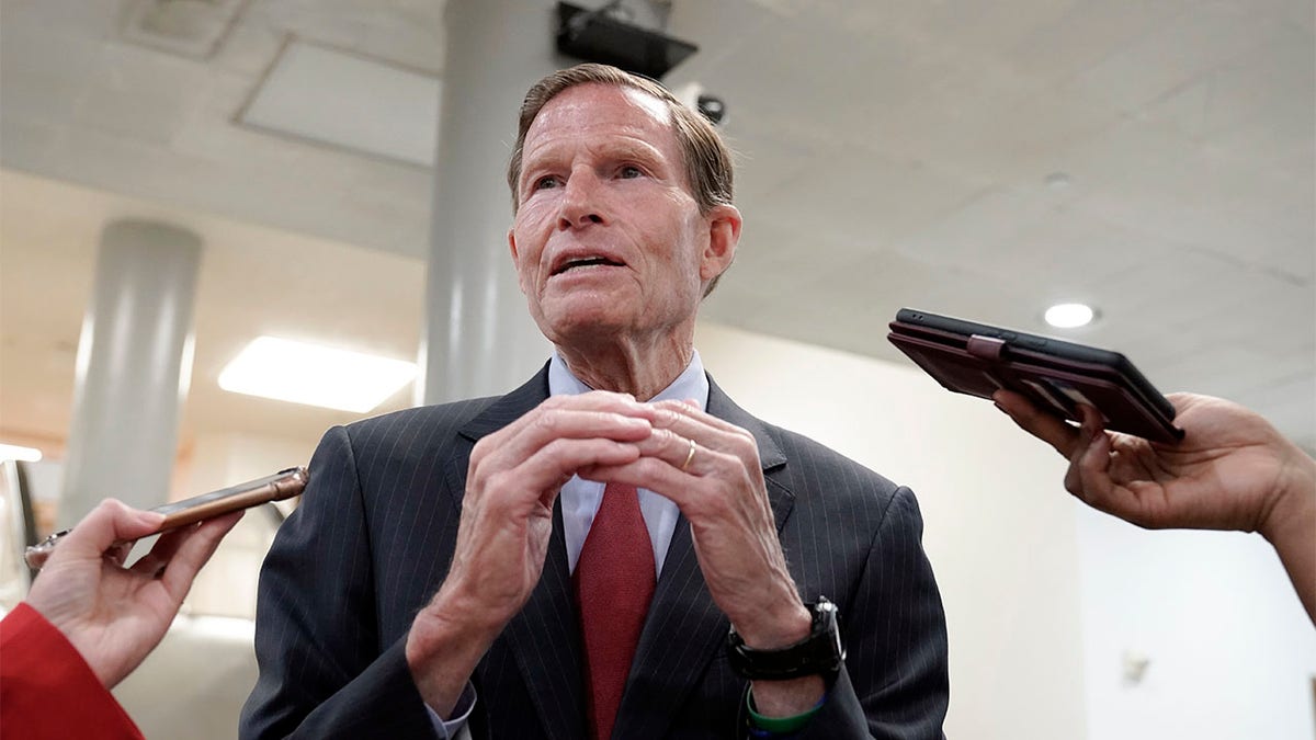 Richard Blumenthal speaks with reporters