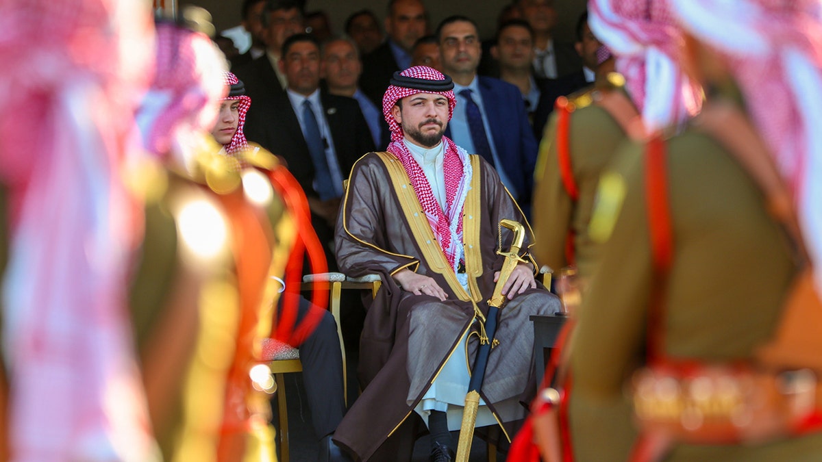 Crown Prince Hussein in royal regalia