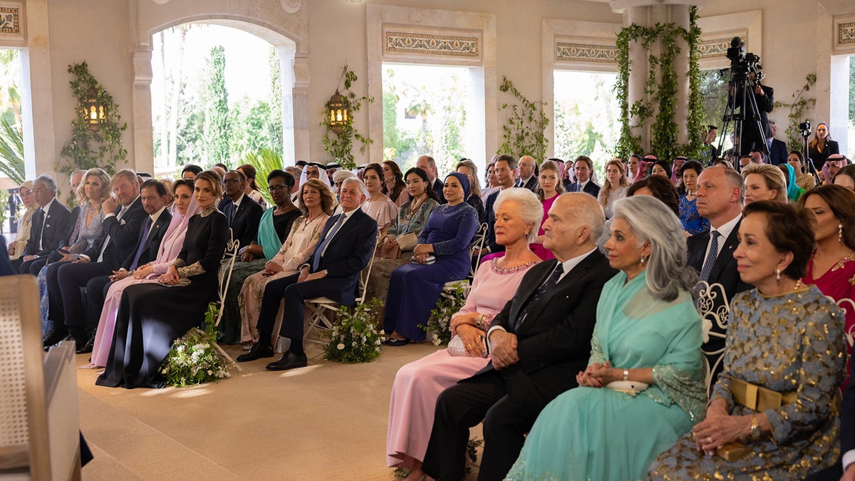 Guests at the wedding of Crown Prince Hussein and Princess Rajwa