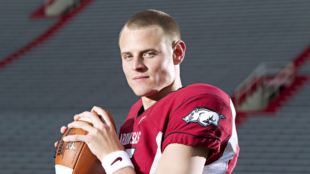 Ryan Mallet poses in Arkansas jersey