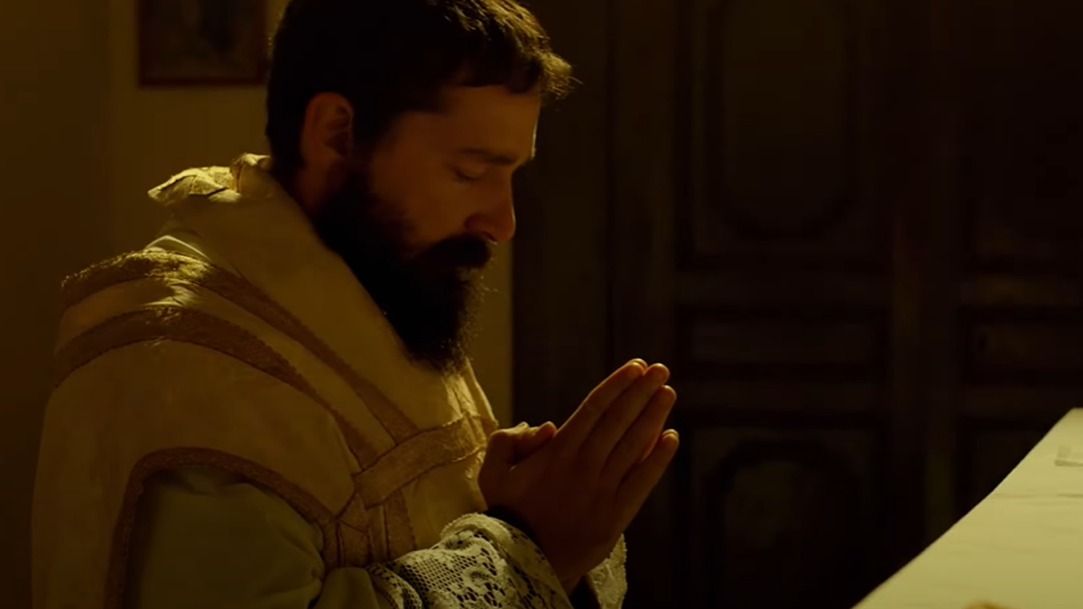 Actor Shia LaBeouf is shown portraying Catholic friar St. Padre Pio in the 2022 film "Padre Pio." LaBeouf lived with a community of Capuchin friars to prepare for the role — an experience he credited for his conversion to Catholicism and recovery from a spiraling mental crisis that pushed him to the brink of suicide.