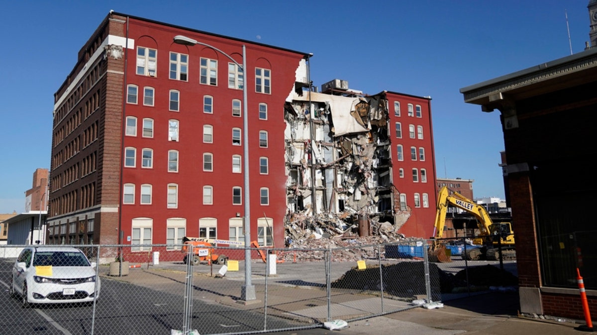 An apartment building that partially collapsed