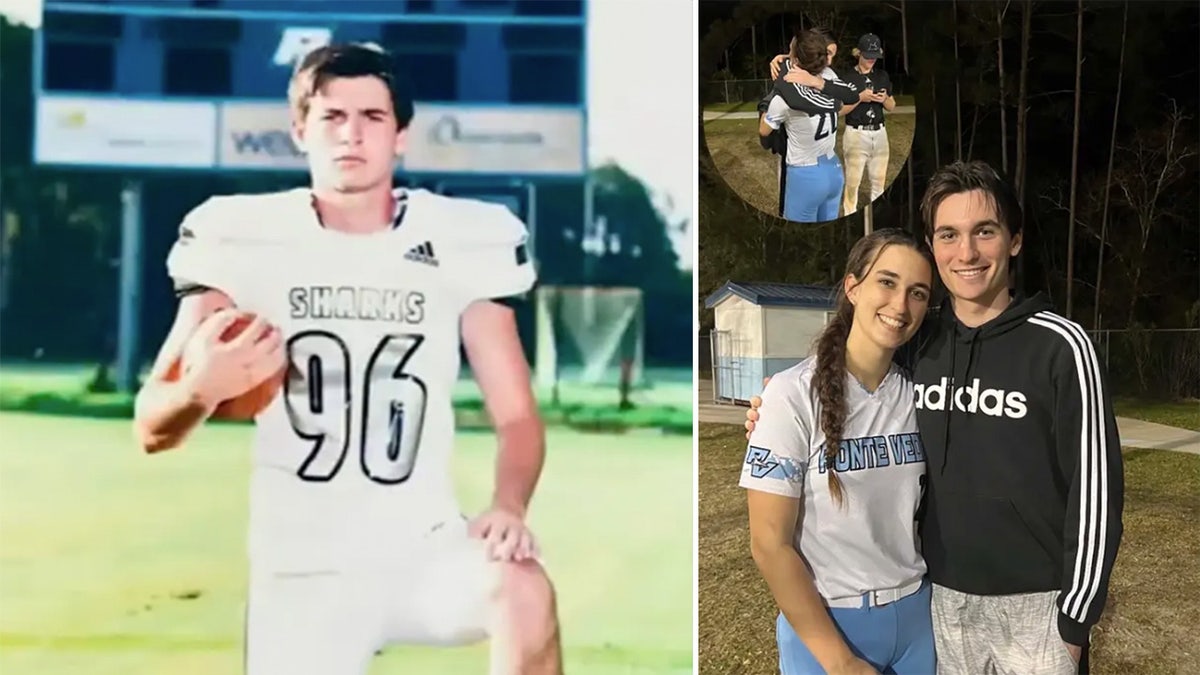 Spencer Ross Pearson in his football uniform next photo of the exes on Instagram