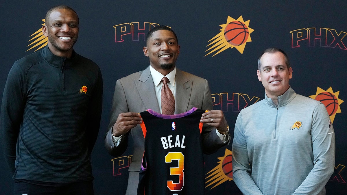 Bradley Beal during a Suns press conference