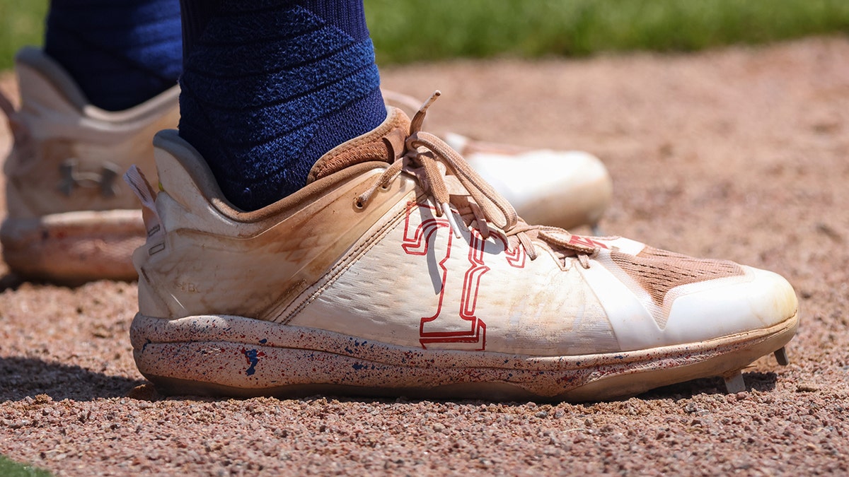Texas Rangers player's cleat