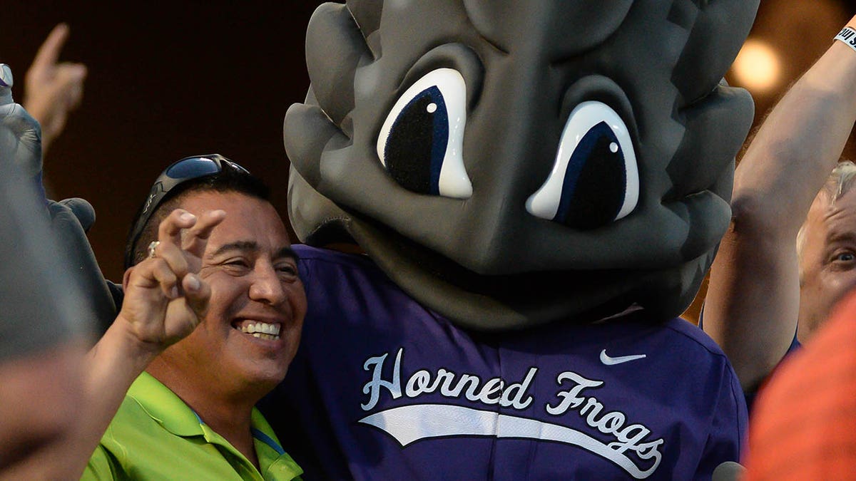 A TCU fan at the College World Series