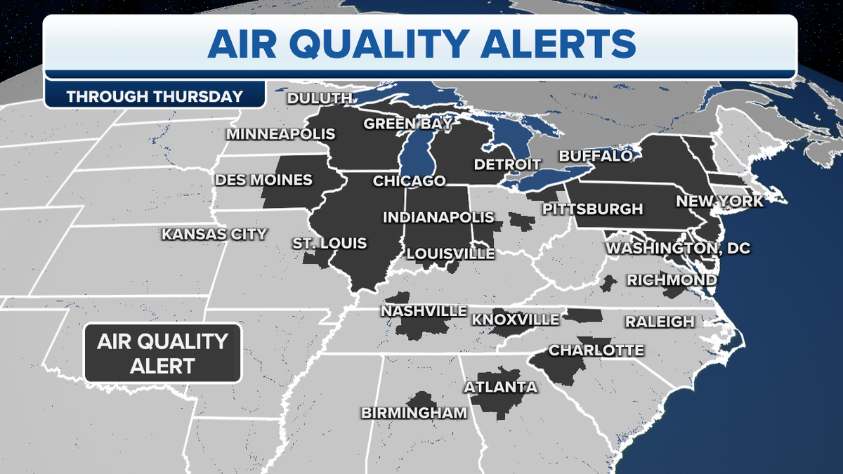 Thursday's air quality alerts