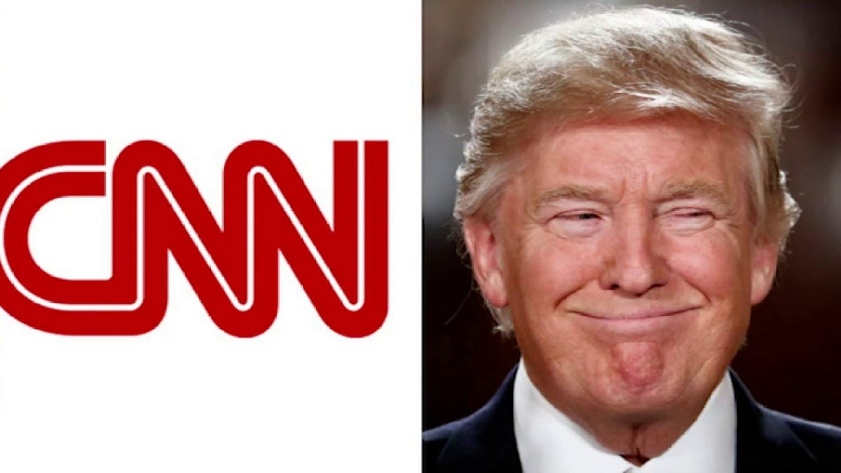 a photo of Trump and the CNN logo