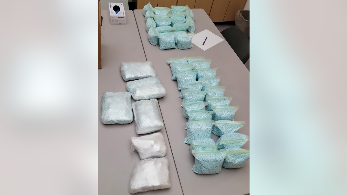 Seized fentanyl and meth bags