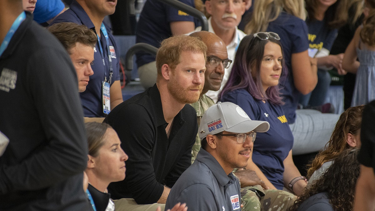 Prince Harry in the audience of the Warrior Games