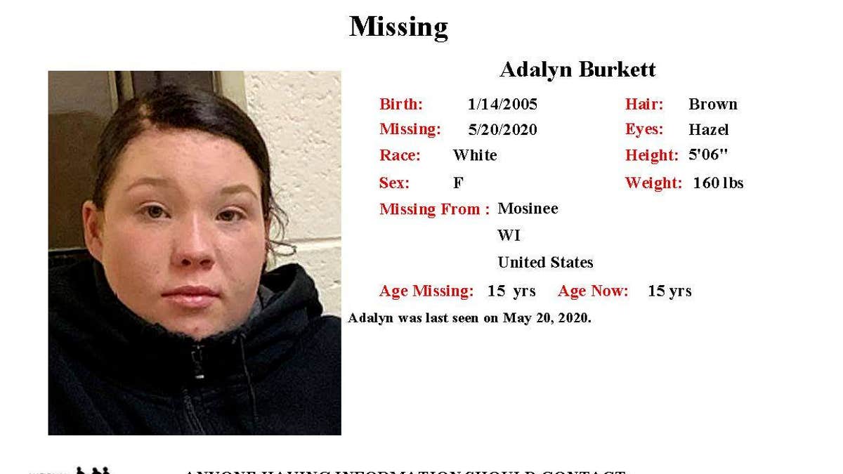 Adalyn Burkett missing person flyer