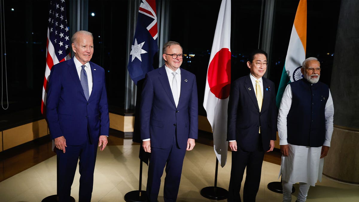 Joe Biden, Anthony Albanese, Fumio Kishida, Narendra Modi