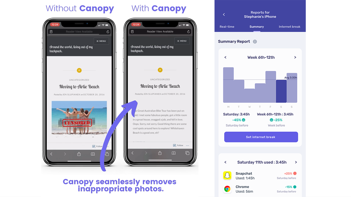 Canopy parental controls removing bad photos