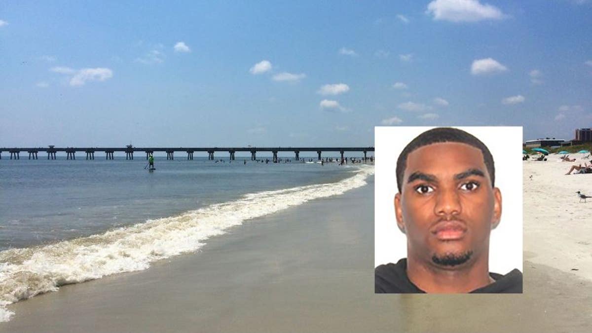 An picture of Curtis Newkirk, Jr. over a photo of Jacksonville Beach