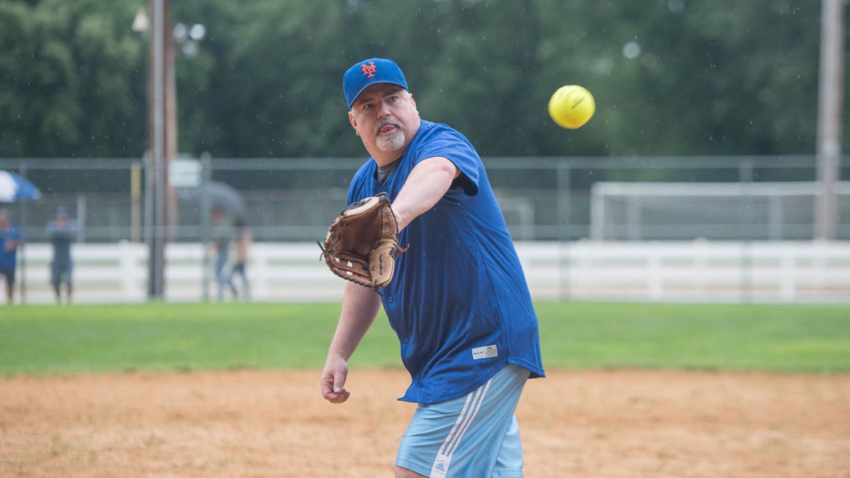 Don La Greca at softball game