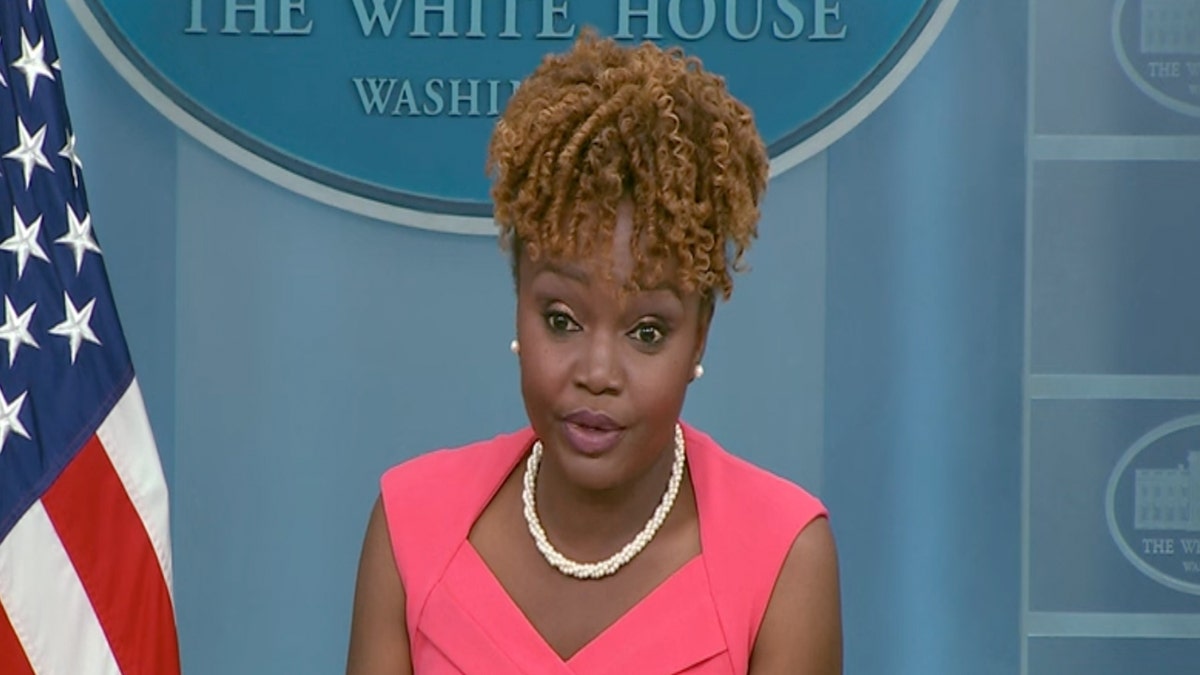 Karine Jean-Pierre during White House press briefing.