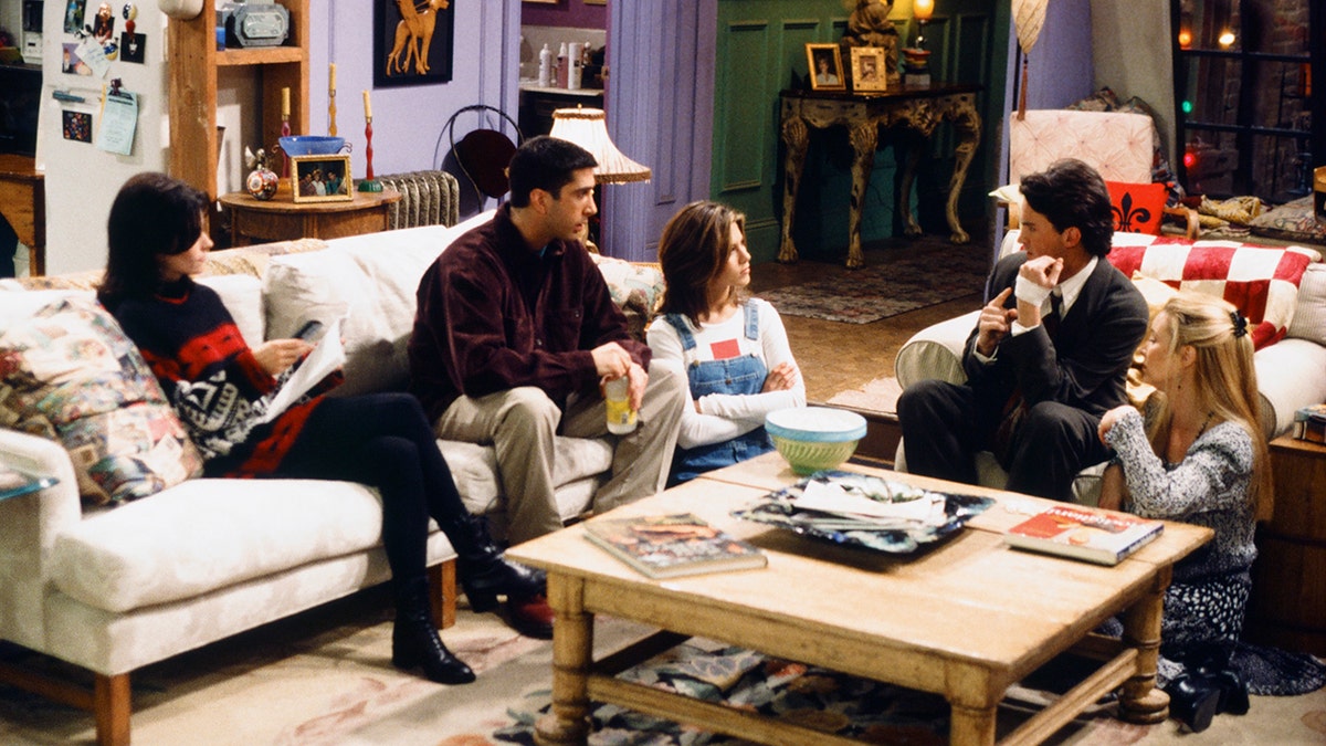 Friends characters in an episode of the show