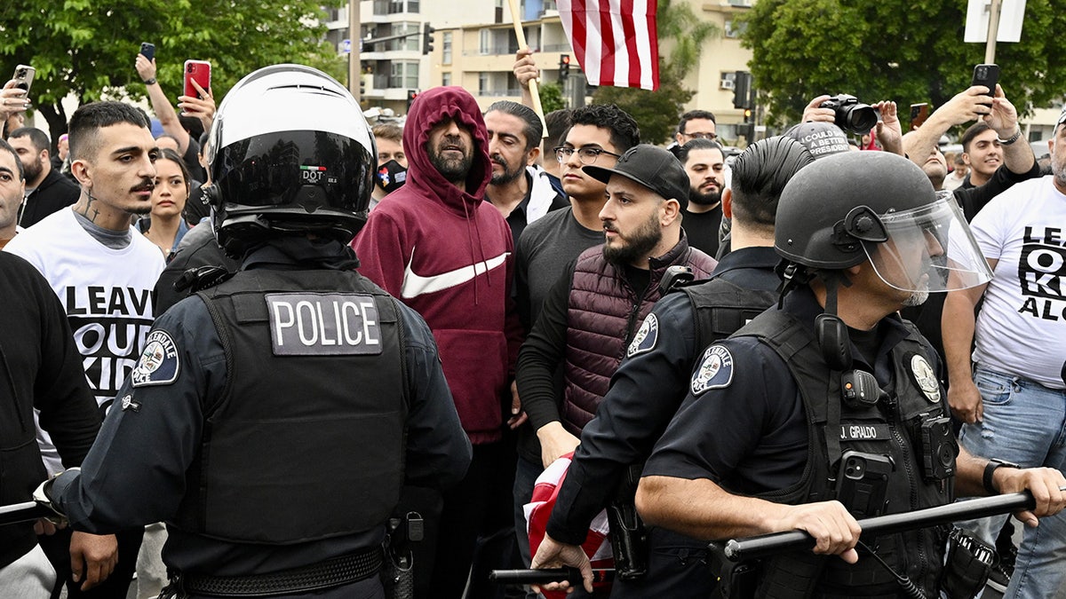 Police square off with protesters 