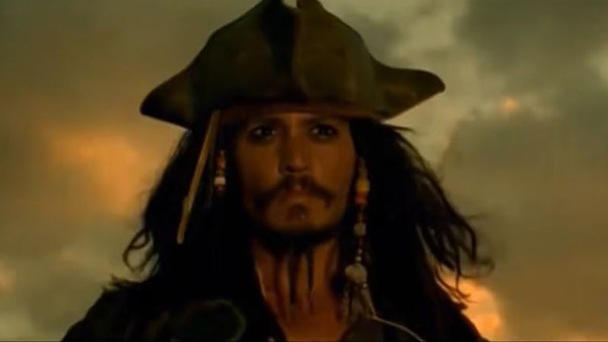 Johnny Depp as Captain Jack Sparrow in Pirates of the Caribbean