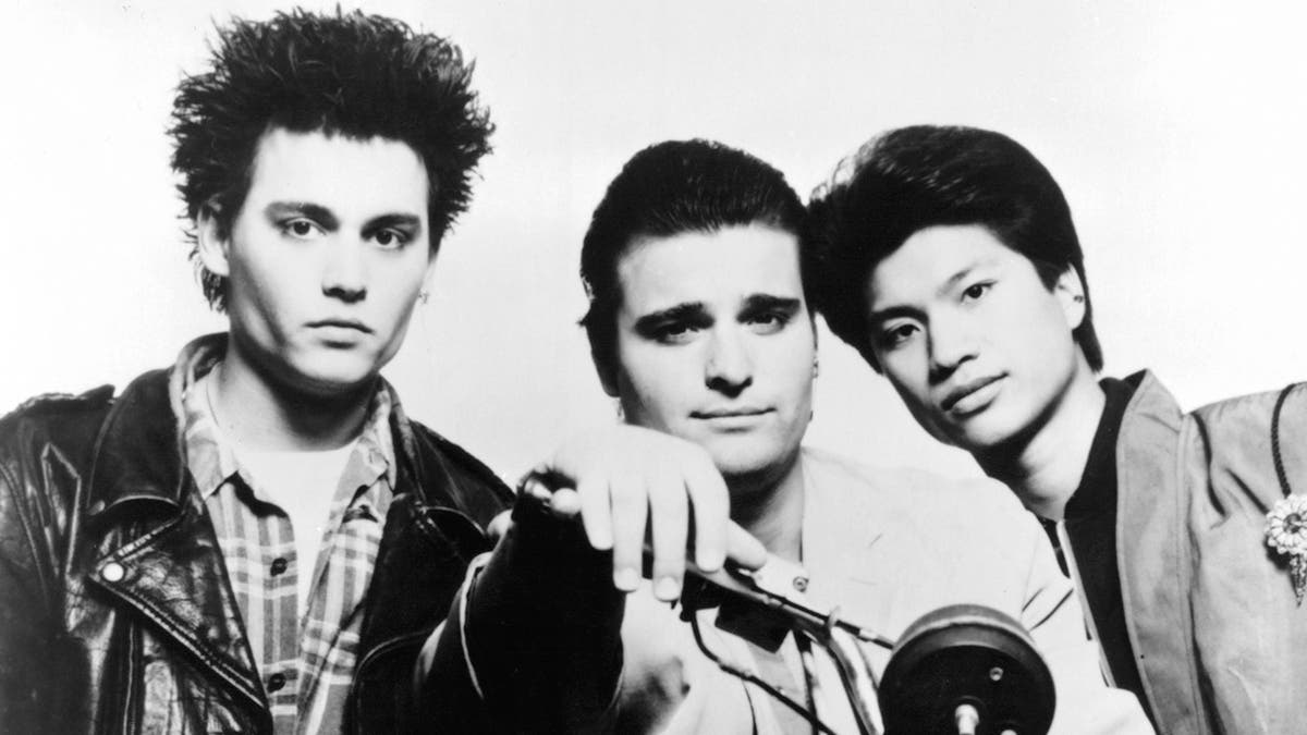 Johnny Depp, Peter DeLuise and Dustin Nguyen in a shoot for "21 Jump Street."