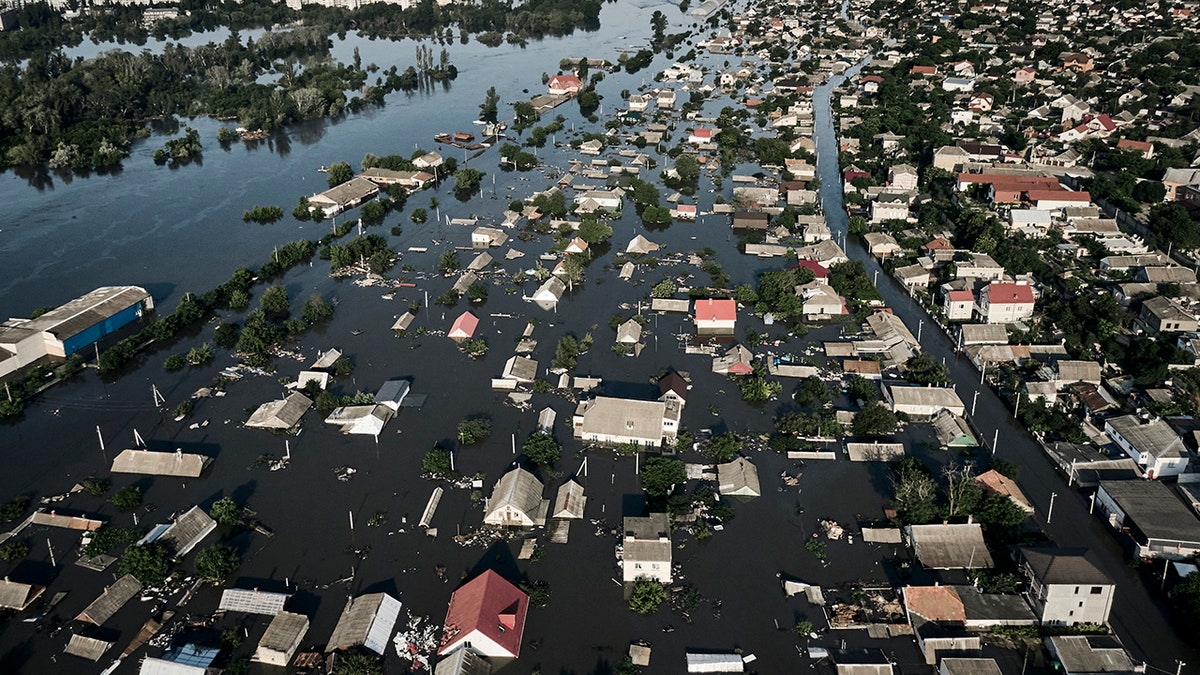 flooded streets in Kherson