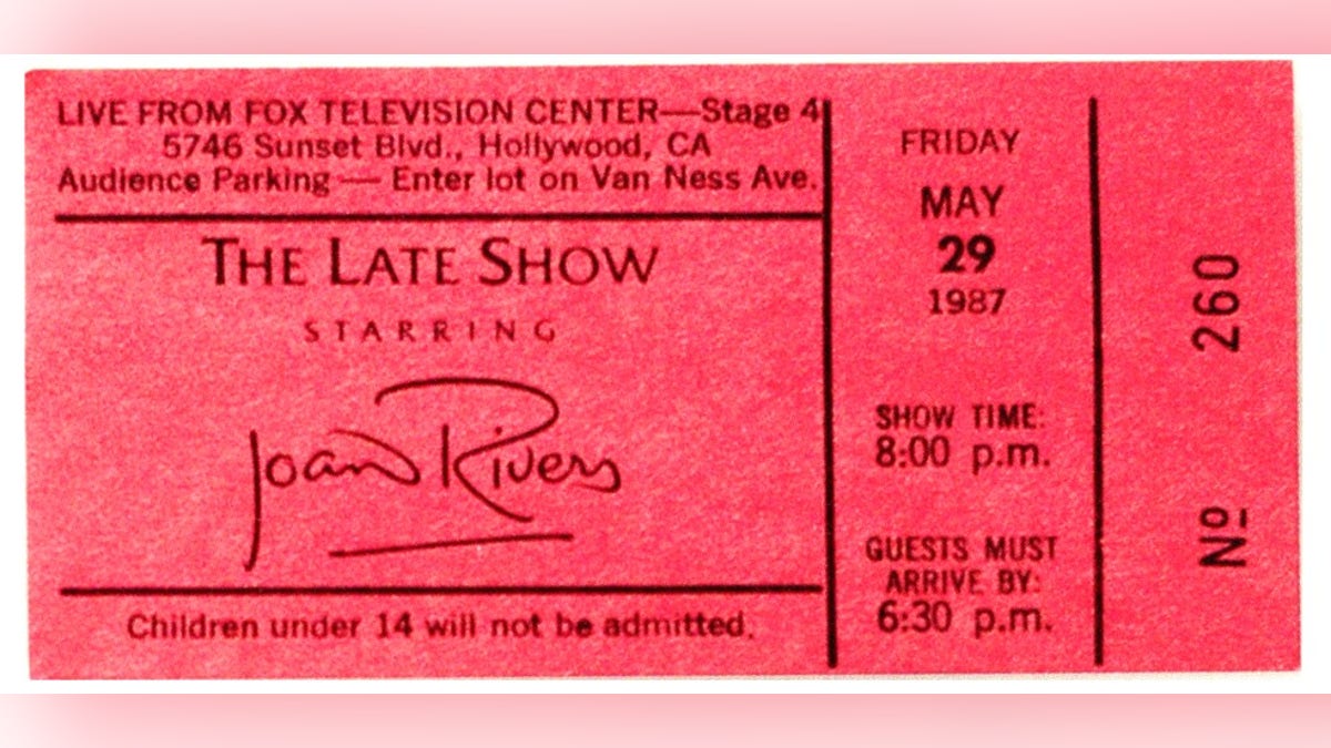 A ticket to Joan Rivers' late night talk show.