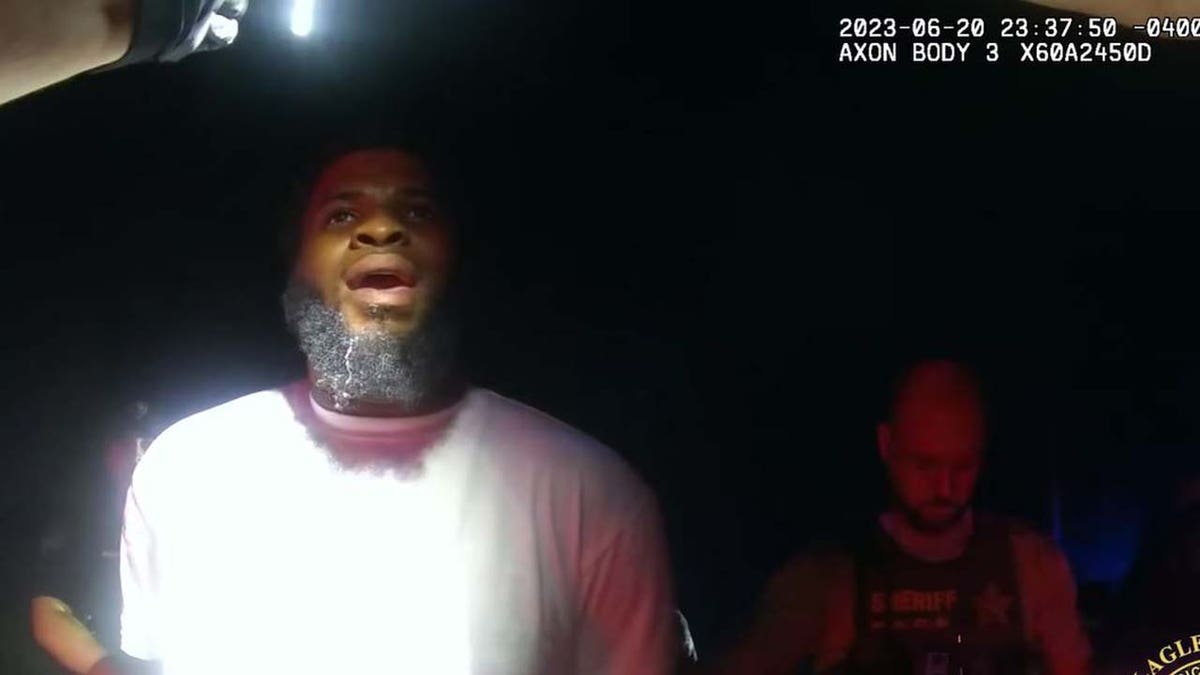 The suspect with alleged cocaine on his beard