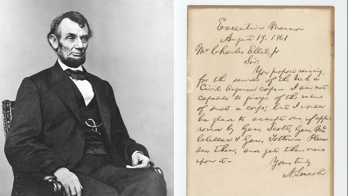 lincoln next to his letter