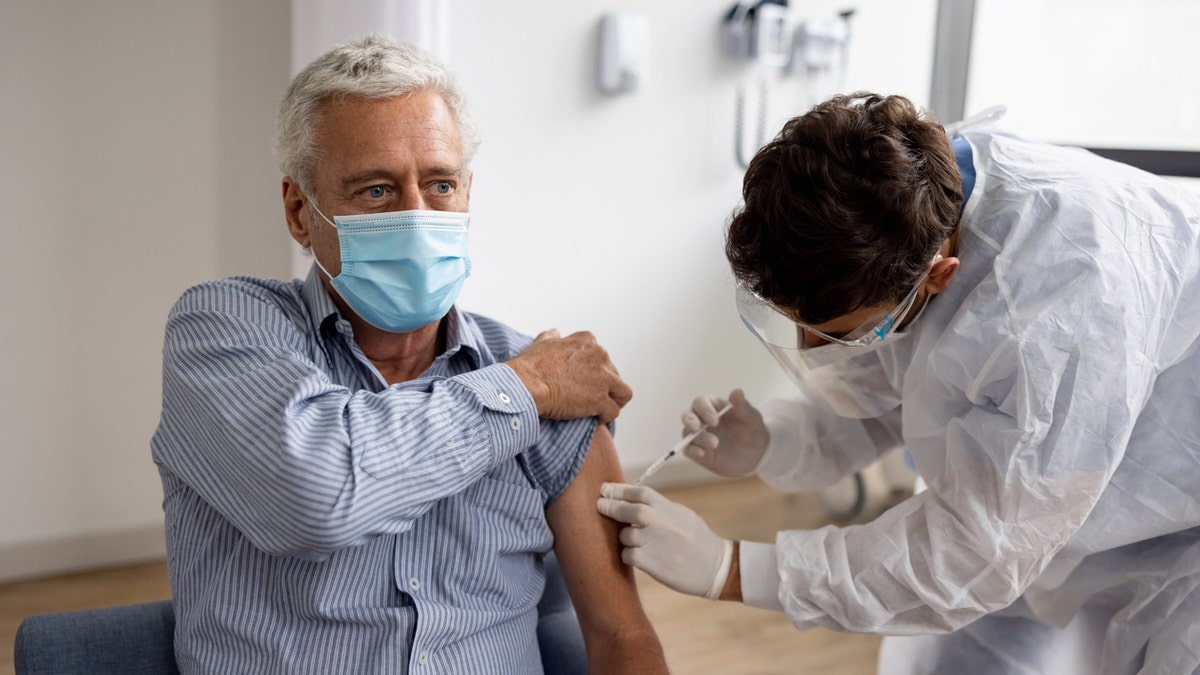 Man getting vaccine