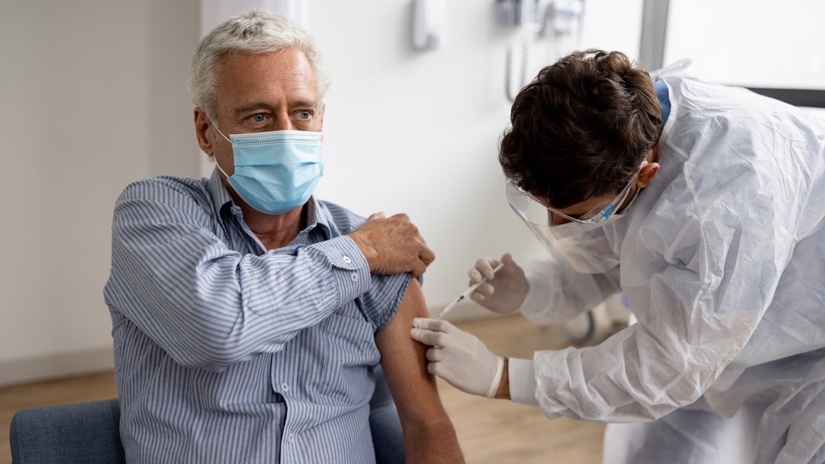 Man getting vaccine