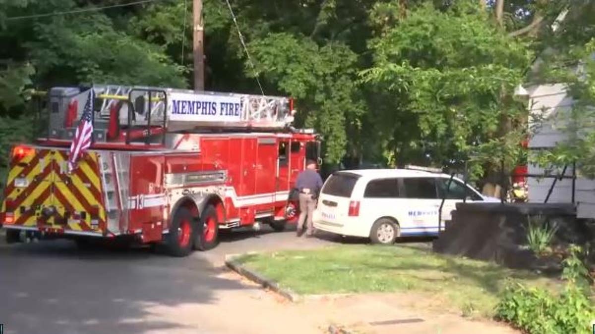 fire truck at scene of apartment fire