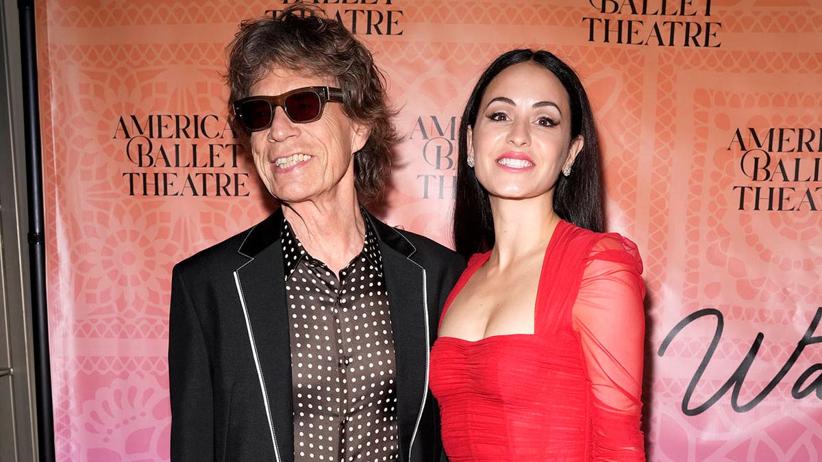 mick jagger on red carpet with girlfriend melanie hamrick