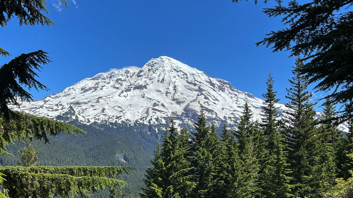 Mount Rainier is seen on June 28, 2022, in Washington. Dawes Eddy, of Spokane, Washington, who embarked on a solo climb at Mount Rainier National Park to celebrate his 80th birthday was found dead in the national park.