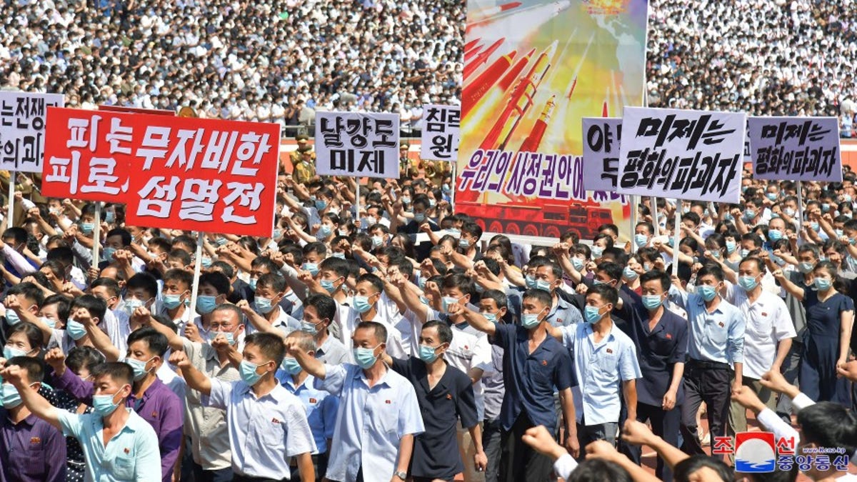 The photo is from the rally in Pyongyang