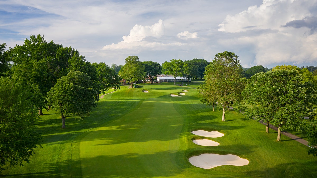 An overhead photo of Oak Hill Country Club in Rochester, New York