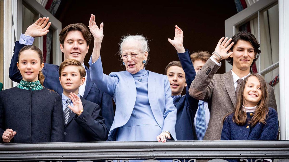 Prince Christian with Queen Margrethe and his family