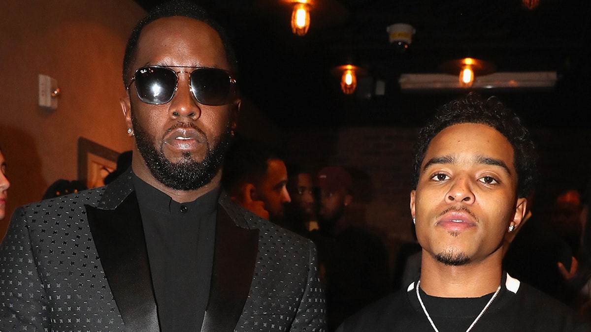 Puff daddy and son Justin Combs wear matching black outfits at Hollywood event