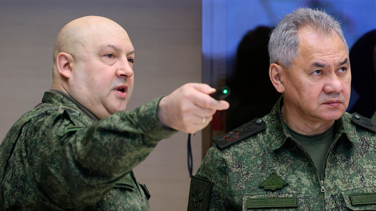 The top Russian militaGen. Sergei Surovikin and Russian Defense Minister Sergei Shoigu