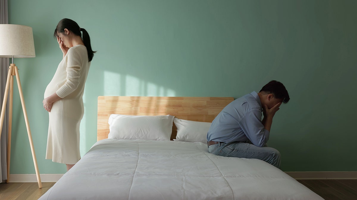 pregnant wife upset with husband