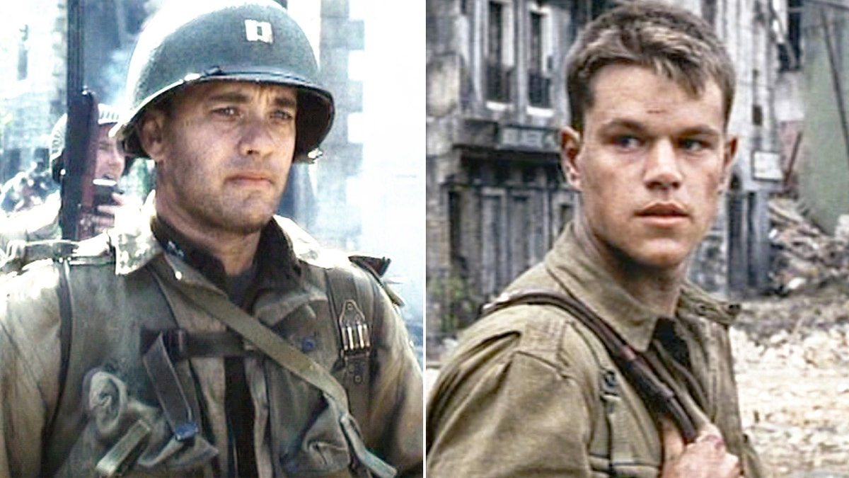 Tom Hanks and Matt Damon in Saving Private Ryan split