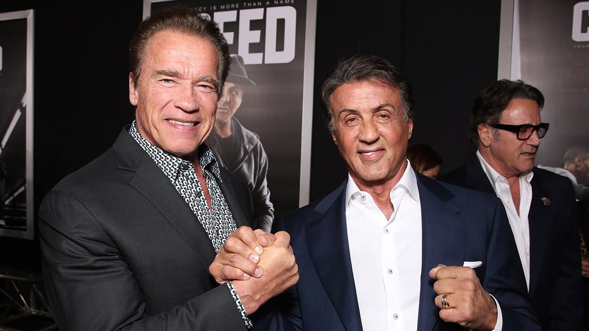 Arnold Schwarzenegger Sylvester Stallone red carpet