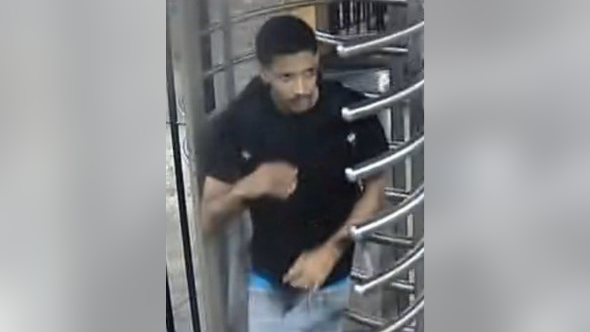 Robbery suspect walking out of subway