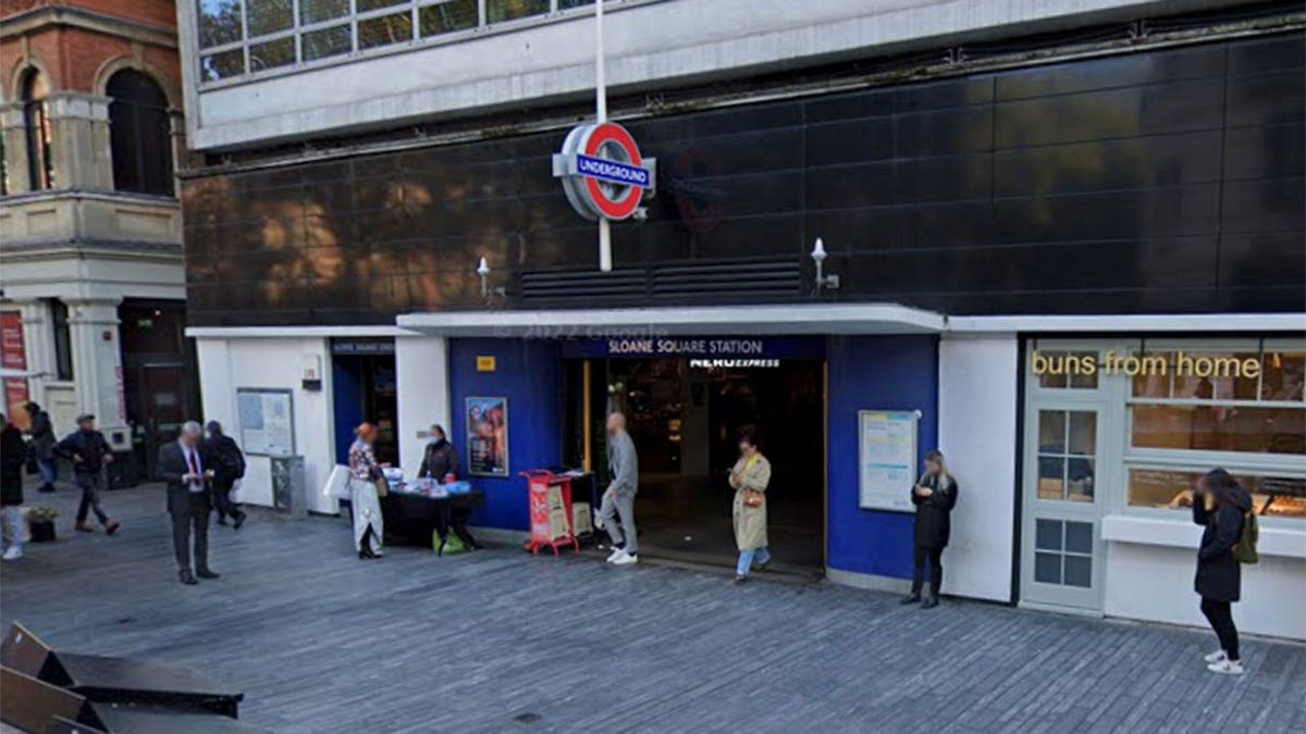 Street view of Sloane station in London.
