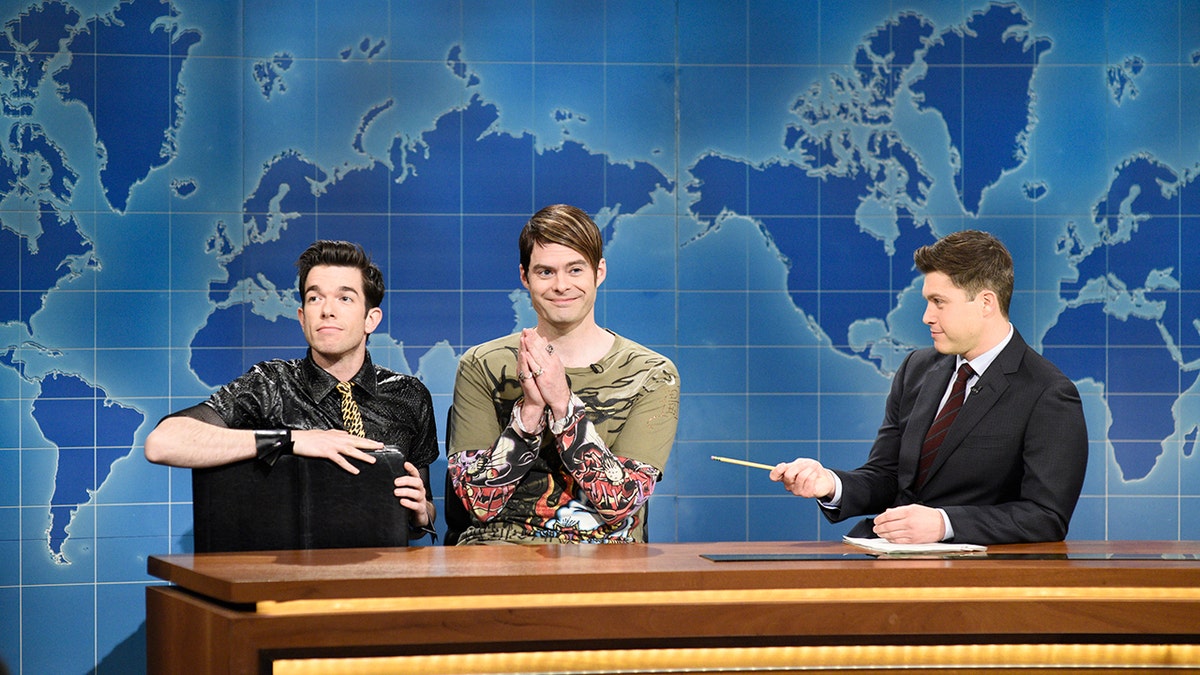 John Mulaney and Bill Hader joke with Colin Jost on SNL