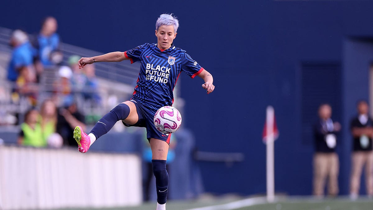 Megan Rapinoe on the pitch during a soccer match