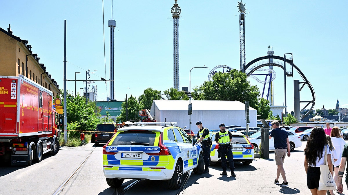 police on scene at Gröna Lund amusement park