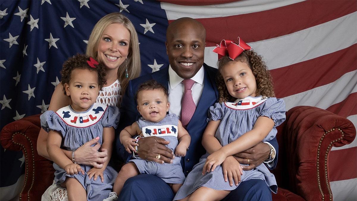 Texas Republican Rep. Wesley Hunt is pictured with his family