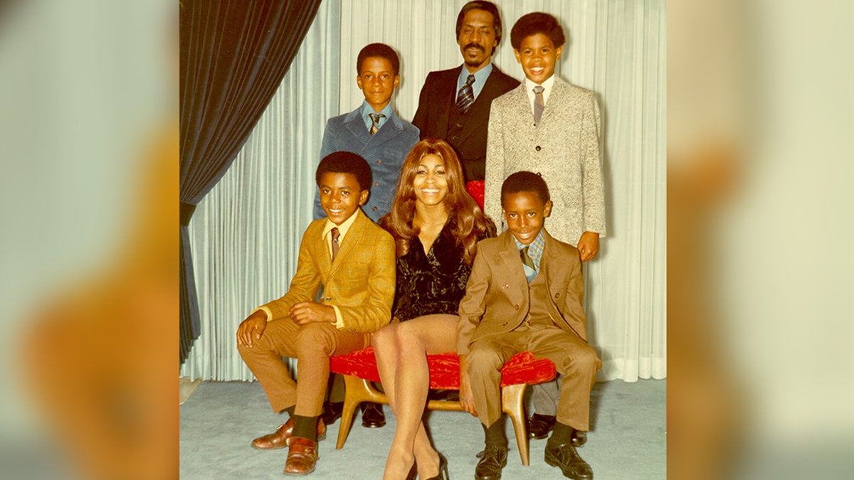 Ike Turner and Tina Turner pose for family photo